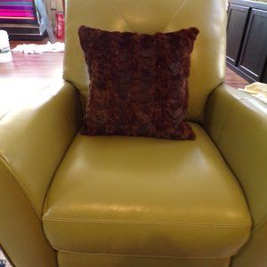 real SCULPTED MINK FUR throw accent pillow 17"x17" (cover only), dark brown